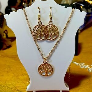 Tree of life earrings and necklace set